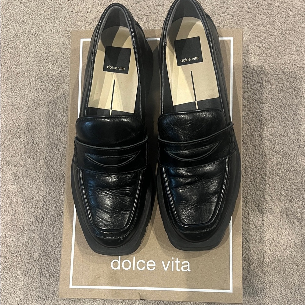 Dolce Vita Women's Black Leather Loafers